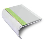 70 × 40mm Aluminator Bullnose Aluminium Stair Nosing with Glow-in-the-Dark Anti-Slip Strip