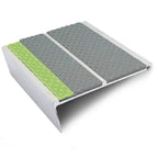 93 x 32mm Aluminium Rakeback Stair Nosing With Tredsafe Non Slip Insert and Glow Strip