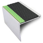 60 x 55mm Tredsafe Aluminium Stair Nosing With Non Slip Insert and Glow Strip