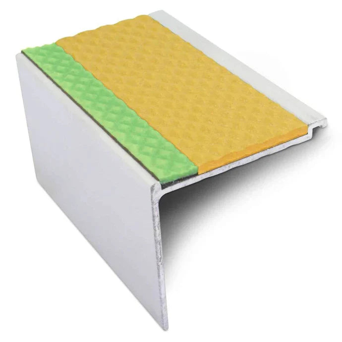 60 x 55mm Tredsafe Aluminium Stair Nosing With Non Slip Insert and Glow Strip