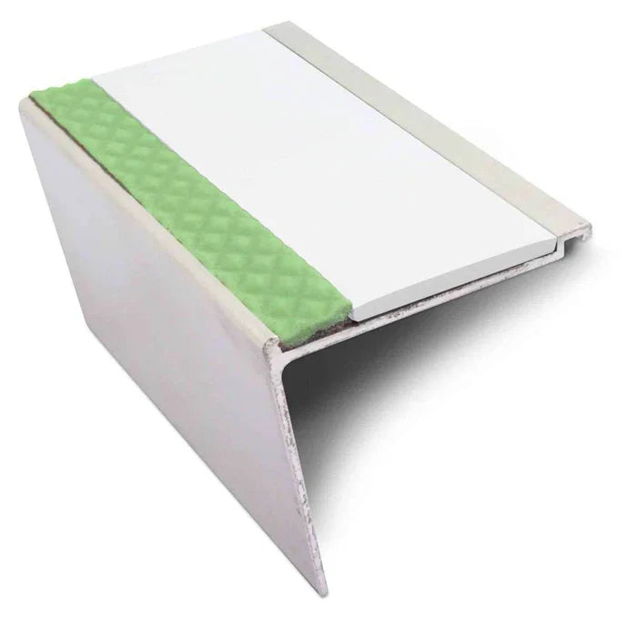 Non-Slip Stair Nosing 60 × 55mm Rakeback Aluminium Edge Trim with PVC Insert