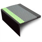 67.5 x 39mm Heavy Duty PVC Stair Nosing With Tredsafe Non Slip Insert and Aluminator Glow Strip