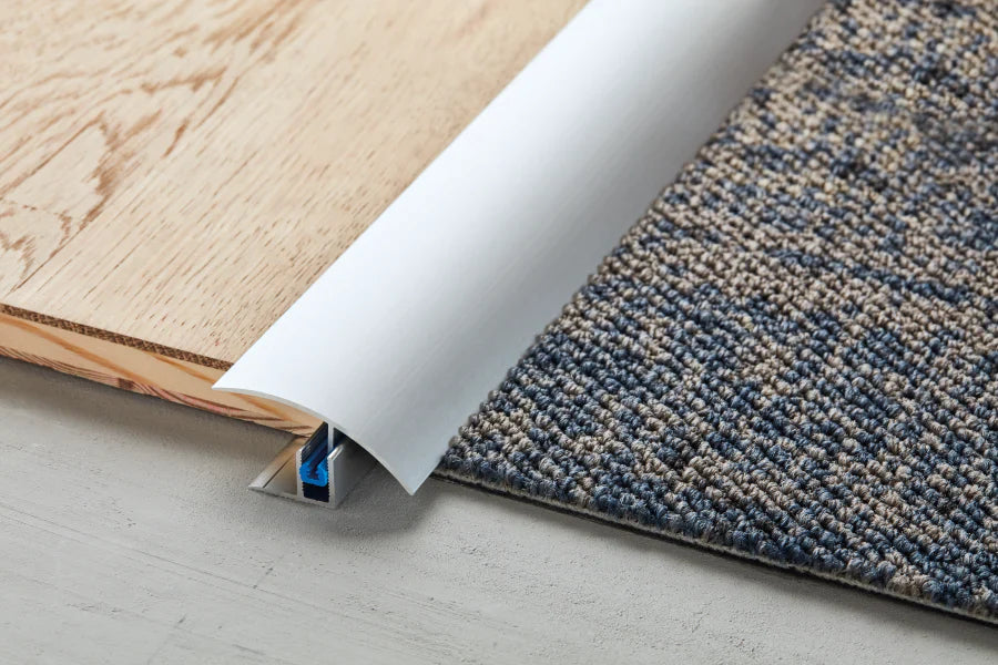 50mm Push-In Anodised Aluminium Door Threshold Strip, 900mm Transition Strip in Silver or Gold