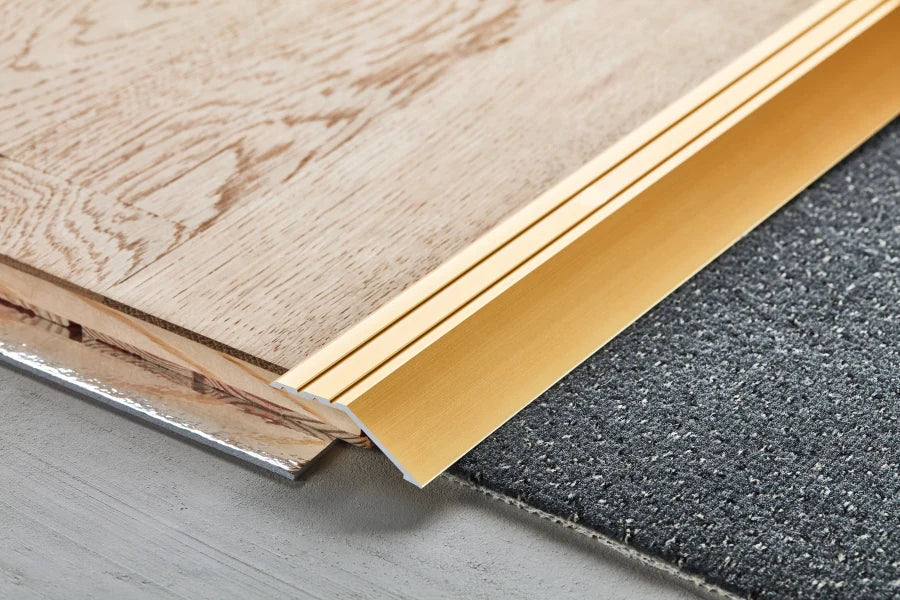 900mm Self-Adhesive Aluminium Ramp Door Threshold Strip – 40mm Wide x 9mm High, Silver, Gold or Champagne