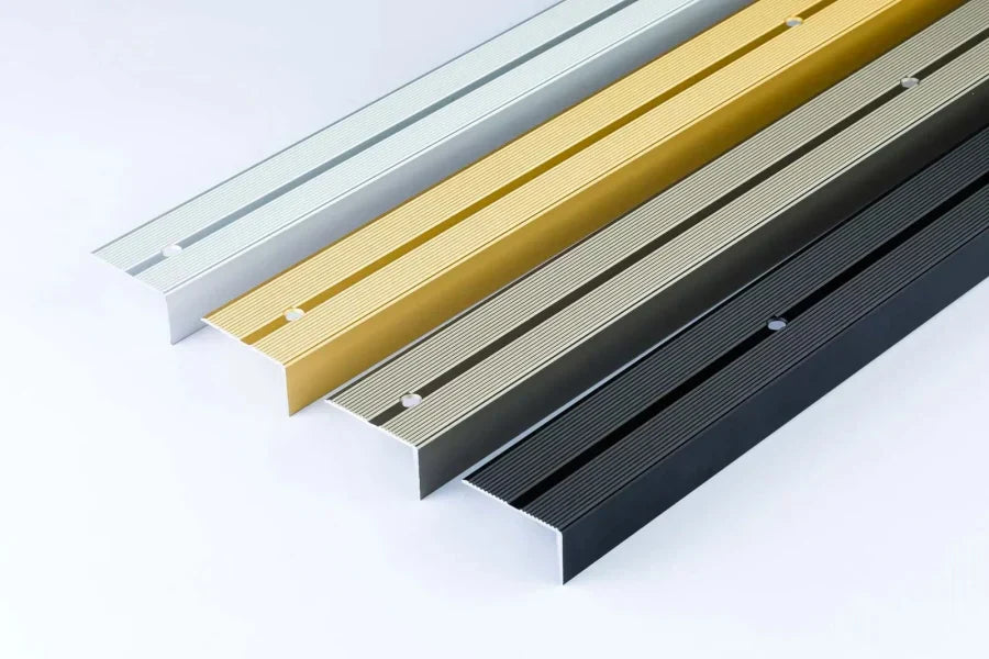 40mm x 20mm Anodised Aluminium Stair Nosing with Grooved Anti-Slip – 1m & 2m Lengths