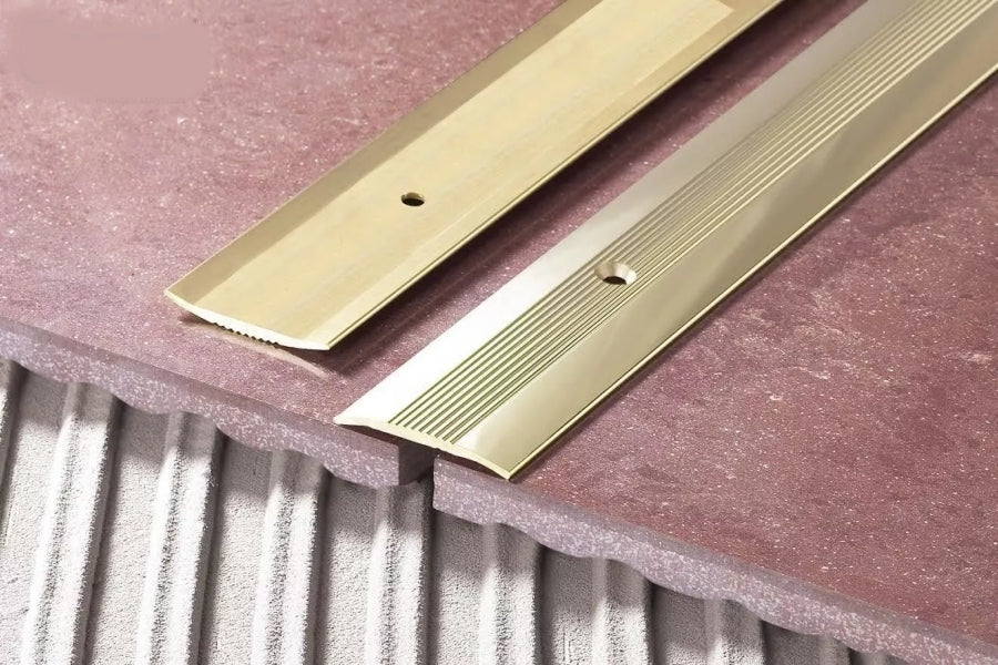 38mm Anodised Aluminium Floor Threshold Strip (1m or 2m) – Screw-Fix in Silver, Gold or Champagne