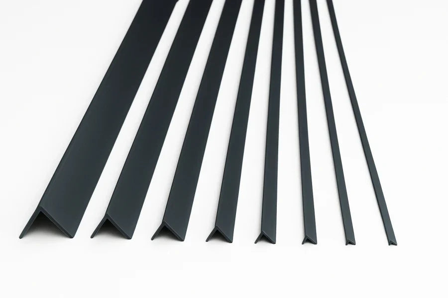Anthracite PVC Corner Trim – 90° Edge Protector, 1m & 2.48m Length