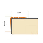 Flexible Anti-Slip PVC Stair Edge 55 x 40mm – Textured Grip for Safe Steps