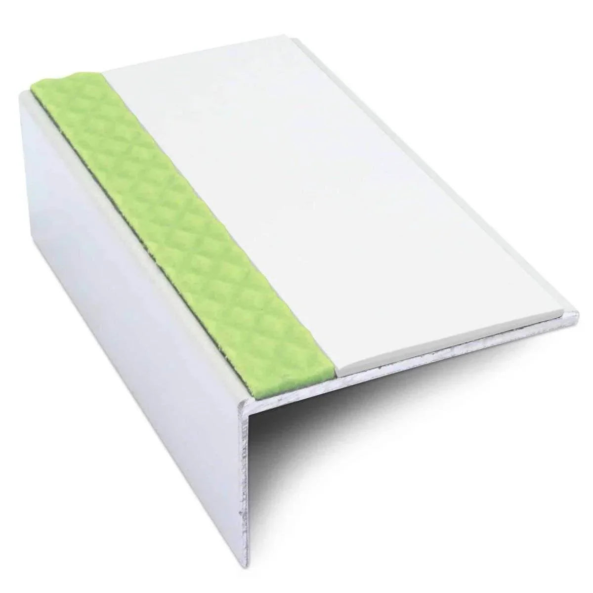 Straight Edge Aluminium Stair Nosing 56 × 32mm with Non-Slip PVC Insert and Glow Strip