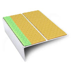 85 x 32mm Tredsafe Aluminator Aluminium Rakeback Stair Nosing with Double Non-Slip PVC Inserts