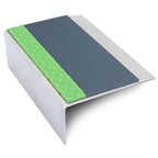 66 × 32mm Straight Edge Aluminium Stair Nosing with PVC Non-Slip Insert and Aluminator Glow Strip