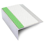 Tredsafe Aluminium Stair Nosing with Aluminator Glow-in-the-Dark Strip and Non-Slip PVC Insert - 66 x 32mm