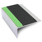 Tredsafe Aluminium Stair Nosing with Aluminator Glow-in-the-Dark Strip and Non-Slip PVC Insert - 66 x 32mm