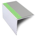 56 x 55mm Aluminium Stair Nosing with Tredsafe Anti-Slip Insert and Aluminator Glow Strip