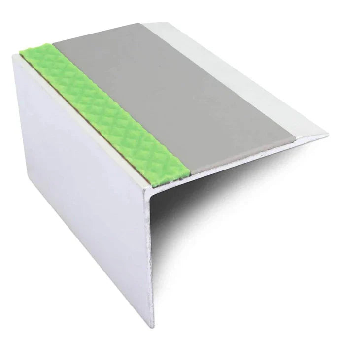 Aluminator Straight Edge Stair Nosing Profile – 67 × 55mm Aluminium Trim with PVC Non-Slip Insert