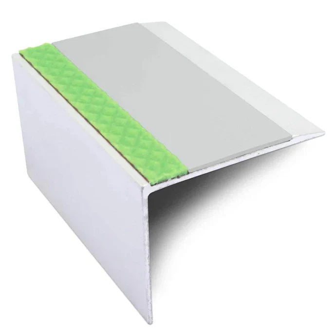 Aluminator Straight Edge Stair Nosing Profile – 67 × 55mm Aluminium Trim with PVC Non-Slip Insert