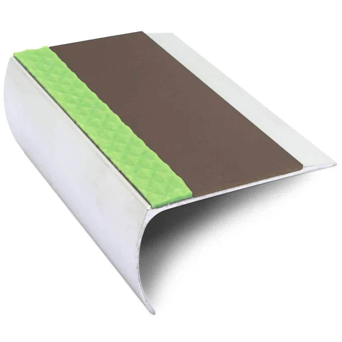Aluminator Bullnose Aluminium Stair Nosing - 69 × 40mm Aluminium Edge Trim with PVC Non-Slip Insert