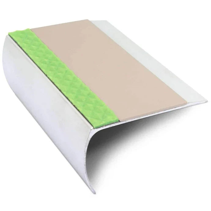 Aluminator Bullnose Aluminium Stair Nosing - 69 × 40mm Aluminium Edge Trim with PVC Non-Slip Insert