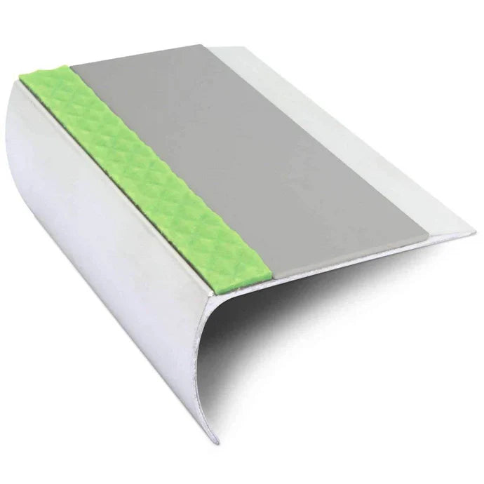 Aluminator Bullnose Aluminium Stair Nosing - 69 × 40mm Aluminium Edge Trim with PVC Non-Slip Insert