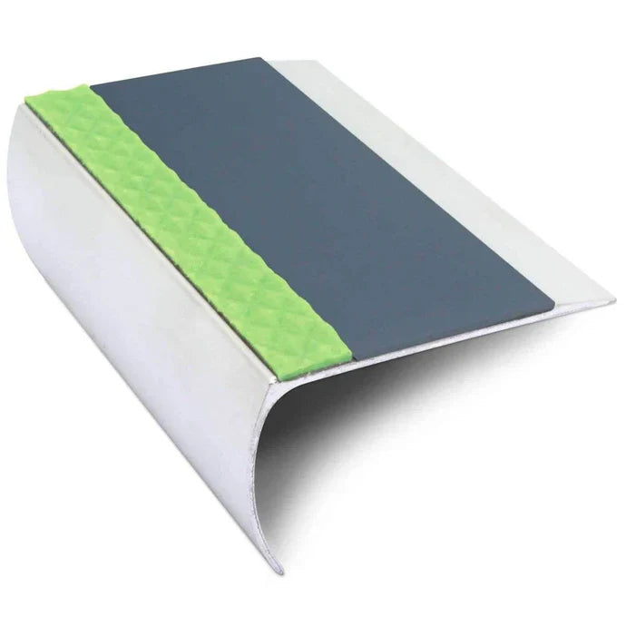 Aluminator Bullnose Aluminium Stair Nosing - 69 × 40mm Aluminium Edge Trim with PVC Non-Slip Insert