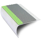 69 x 40mm Slimline Tredsafe Aluminium Stair Edge Trim With Non Slip PVC Insert and Glow Strip
