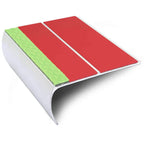 Aluminator Bullnose Aluminium Stair Edge Profile 87 × 40mm with Twin Grip Inserts and Glow strip