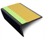 63 x 35mm Slimline Rakeback Stair Nosing with Aluminator Glow and Tredsafe PVC Non-Slip insert