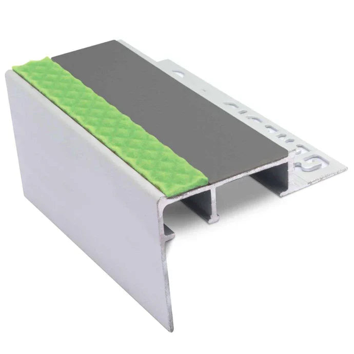 Aluminator Aluminium Tile-In Stair Nosing 56 × 55mm for 10mm and 12.5mm Tiles