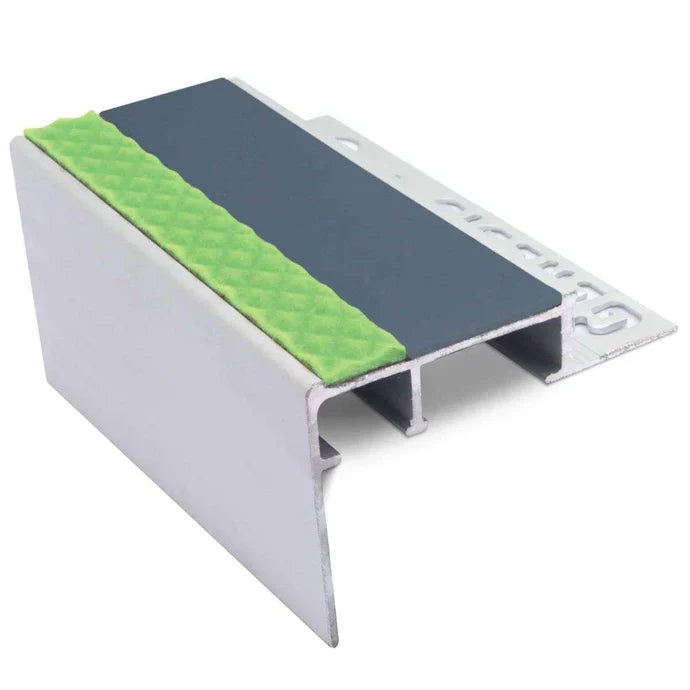 Aluminator Aluminium Tile-In Stair Nosing 56 × 55mm for 10mm and 12.5mm Tiles