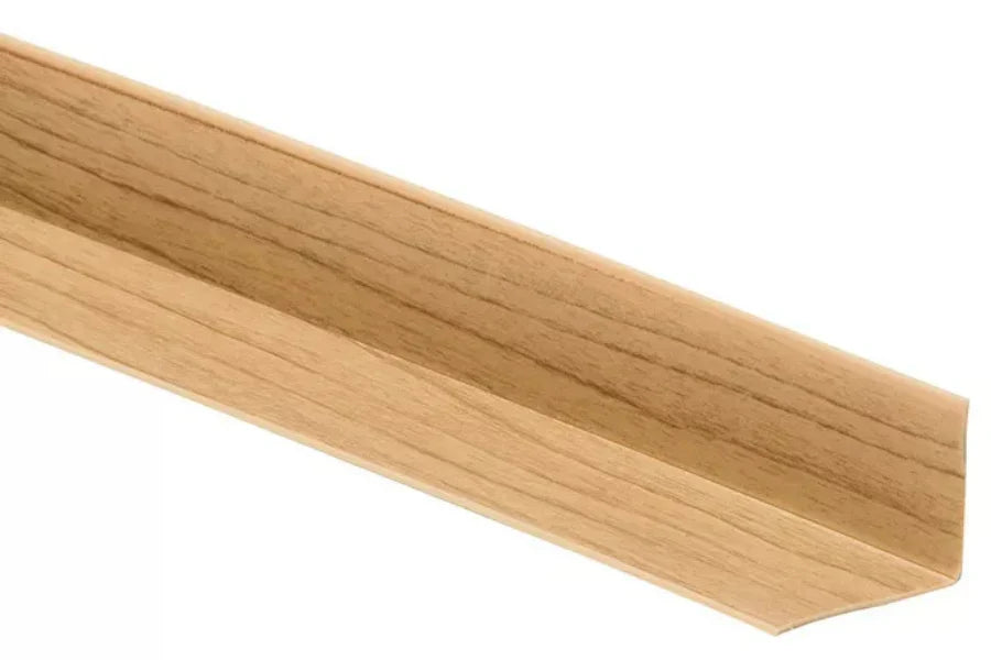 Wood-Effect Flexible PVC Skirting Trim with Self-Adhesive Backing (28 x 24mm) —  5m Roll for Floor & Wall Edges