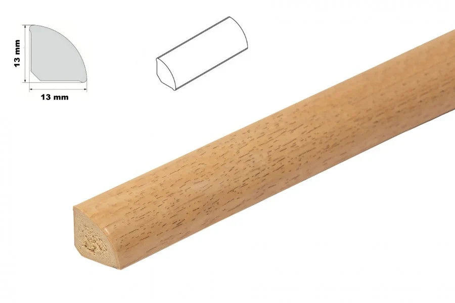 13mm UPVC Scotia Quadrant Trim, 1m or 2.5m Skirting Edge Beading