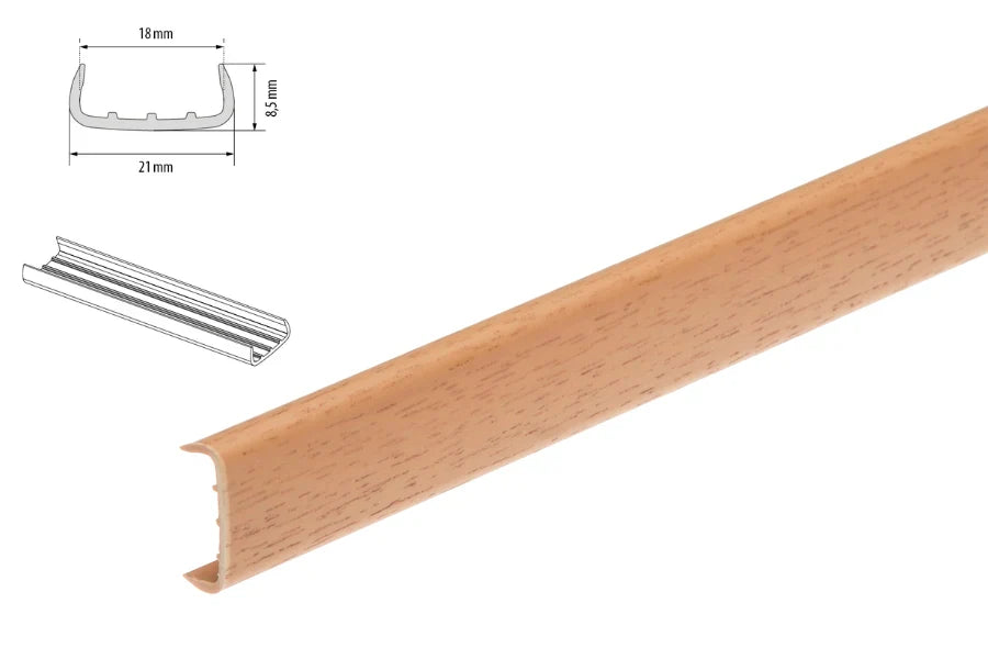 PVC U-Section Edge Trim for 18mm Panels – Furniture Board Cover in 1 m & 2.5 m
