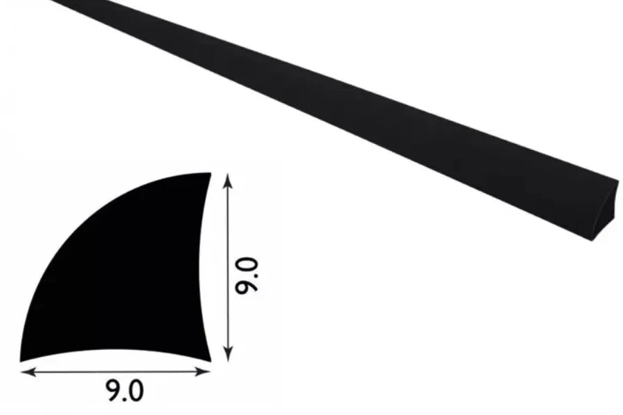 9mm UPVC Quadrant Corner Beading – 1m or 2.44m Length in White, Black or Silver