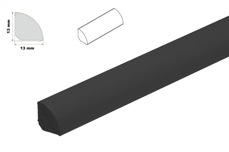 13mm UPVC Scotia Quadrant Trim, 1m or 2.5m Skirting Edge Beading