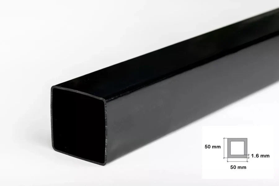Rigid Plastic Box Section – Square PVC Tube 1m & 2.5m Length, Black & White