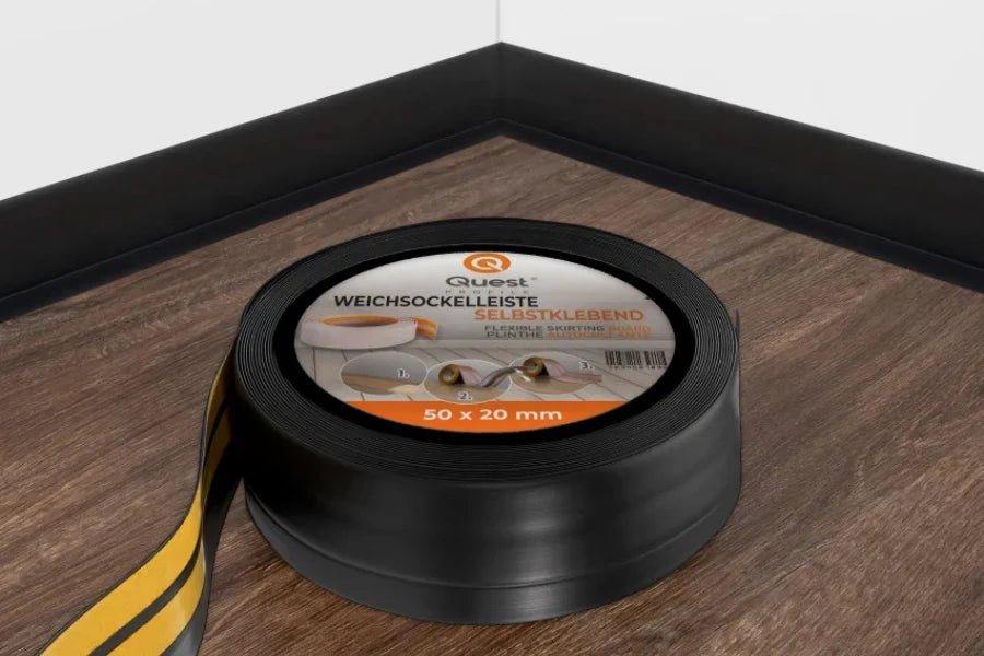 Self-Adhesive Skirting Trim Strip (50mm x 20mm) — 5m or 10m Flexible PVC Soft Trim Strip