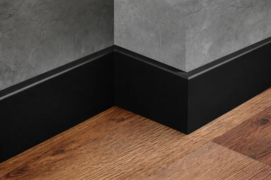 Modern Wall to Floor PVC Skirting Trim 80mm Height – 2.2m Length in Neutral Colours