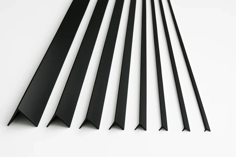 Black PVC Corner Trim for 90° Edges – Equal & Unequal Profiles in 1m and 2.48m Lengths