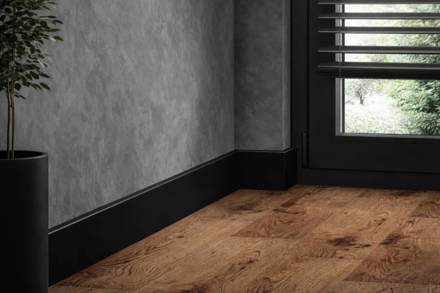 Modern Wall to Floor PVC Skirting Trim 80mm Height – 2.2m Length in Neutral Colours