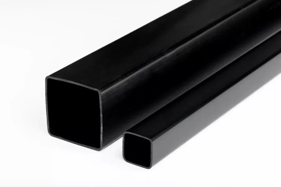 Rigid Plastic Box Section – Square PVC Tube 1m & 2.5m Length, Black & White