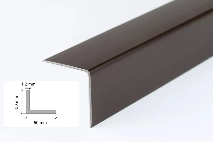 Brown PVC Corner Trim – 90° Edge Protector, 1m & 2.48m