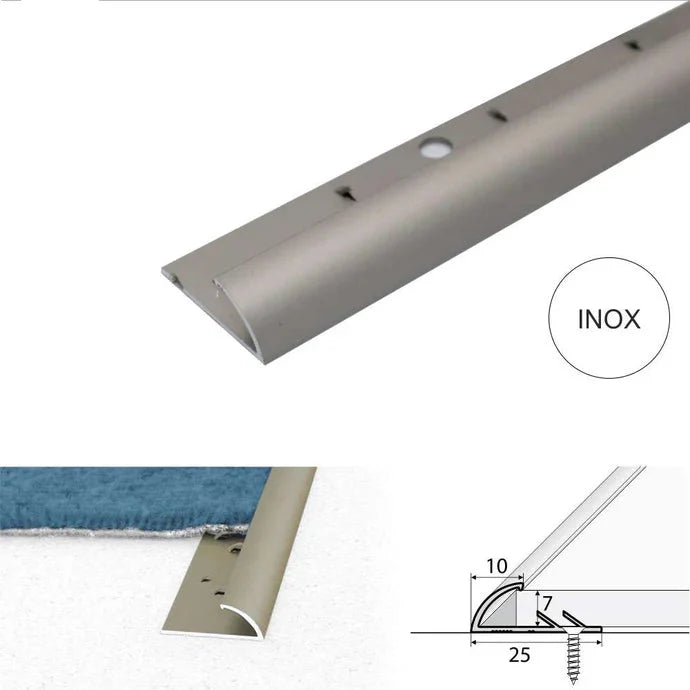 10mm Aluminium Carpet Edge Trim for Vinyl, Laminate & Tile Transitions