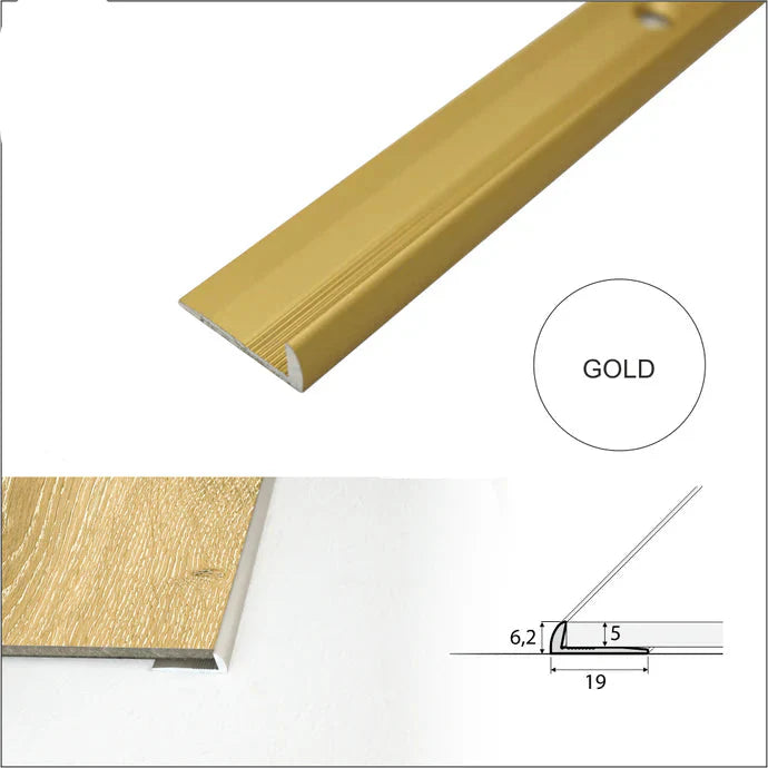 Slim Aluminium Edge Trim for 5mm LVT Flooring Transitions