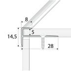 Straight Aluminium Stair Edge Trim for 5mm LVT Flooring – Screw Fixed Nosing Profile