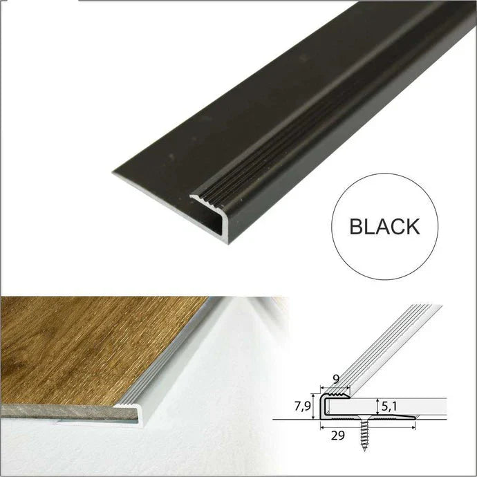 29mm Anodised Aluminium LVT Floor Edging Profile for 5mm Flooring