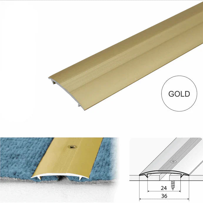 36mm Aluminium Twin Grip Carpet Cover Strip for Seamless Floor Transitions