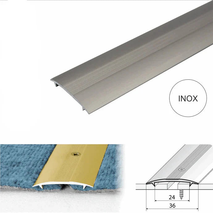 36mm Aluminium Twin Grip Carpet Cover Strip for Seamless Floor Transitions