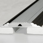 50mm Flat Aluminium Threshold Strip with Anti-Slip Rubber Insert for Floors and Stairs