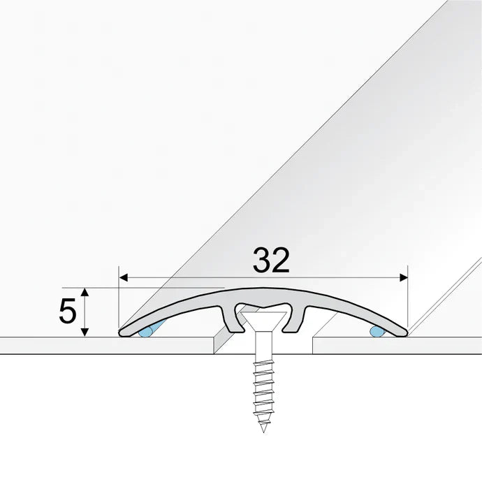 32mm Aluminium Floor Threshold Strip for Same Level Doorway Transitions
