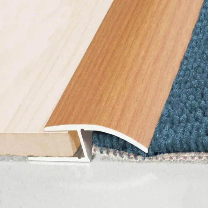 40mm Aluminium Wood Effect Ramp Threshold for Multi-Level Floors